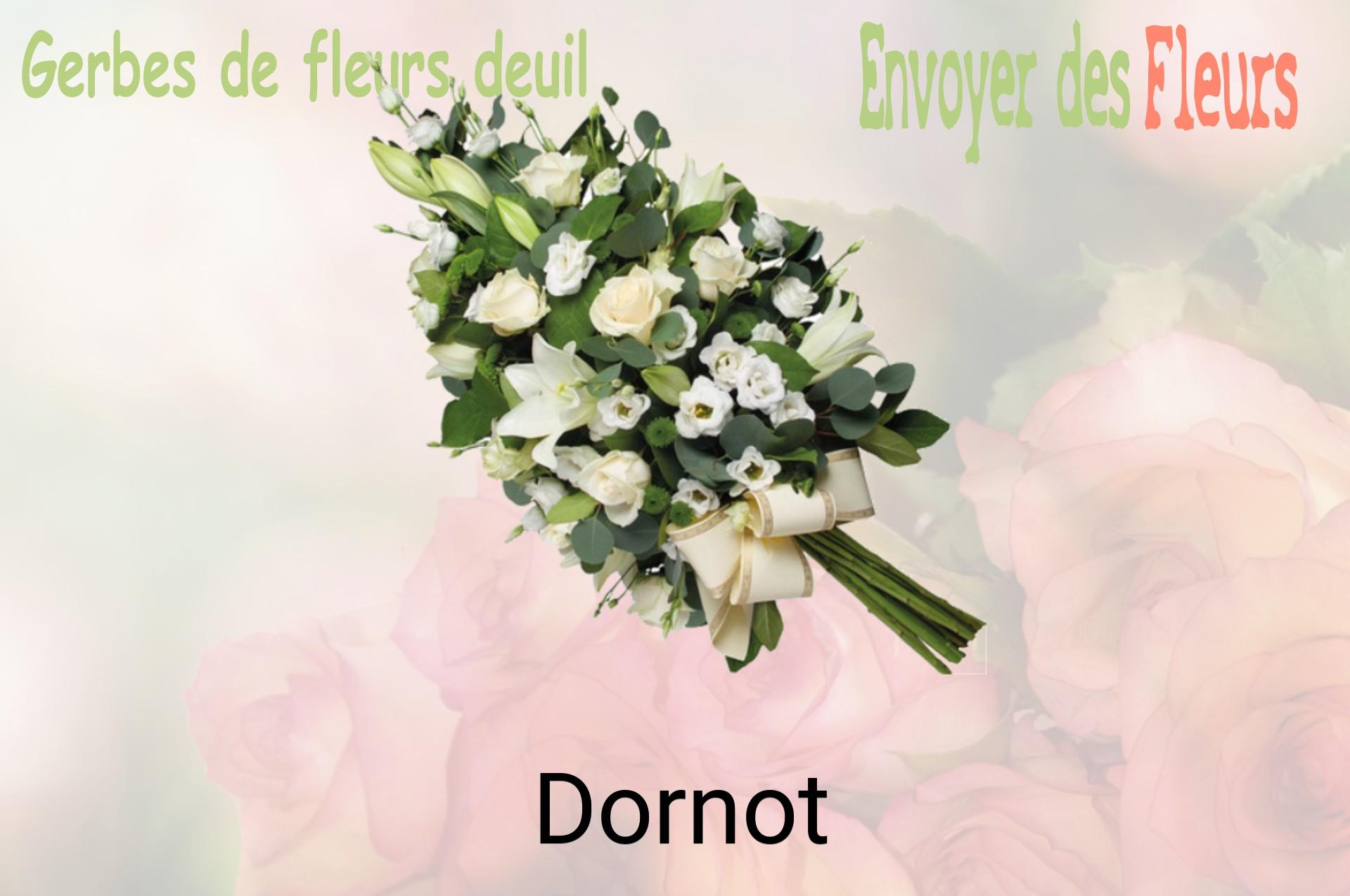 Gerbe de fleurs de deuil livrée à Dornot